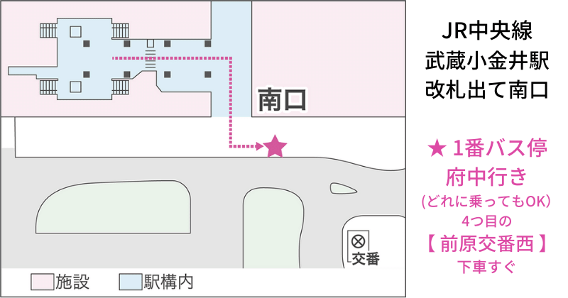 JR「武蔵小金井駅」南口　地図